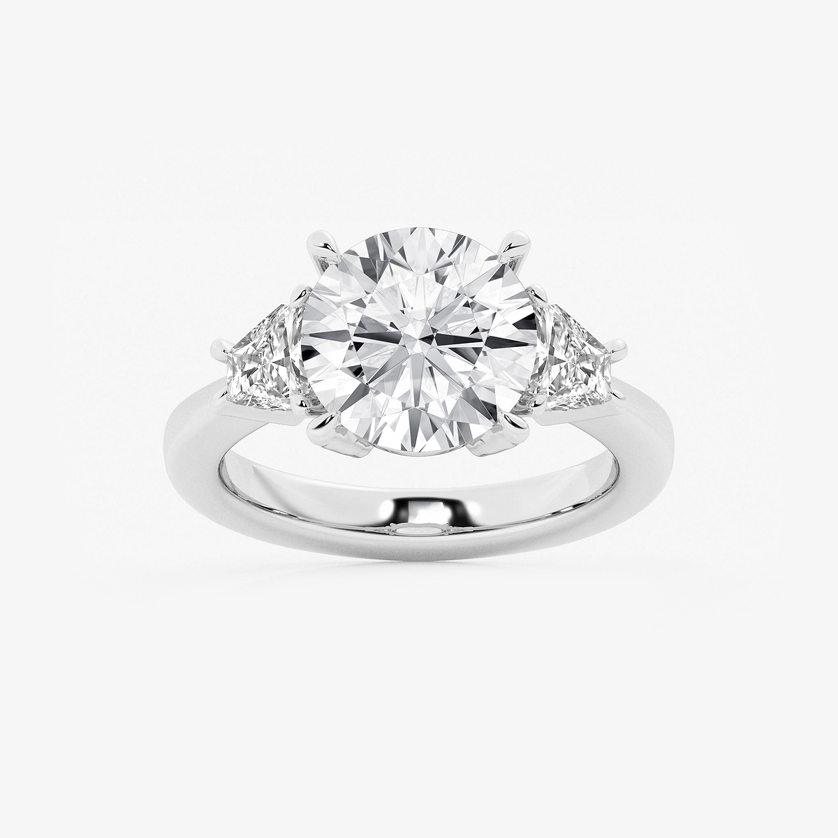 5 3/4 ctw Round Lab Grown Diamond Side Stone Engagement Ring