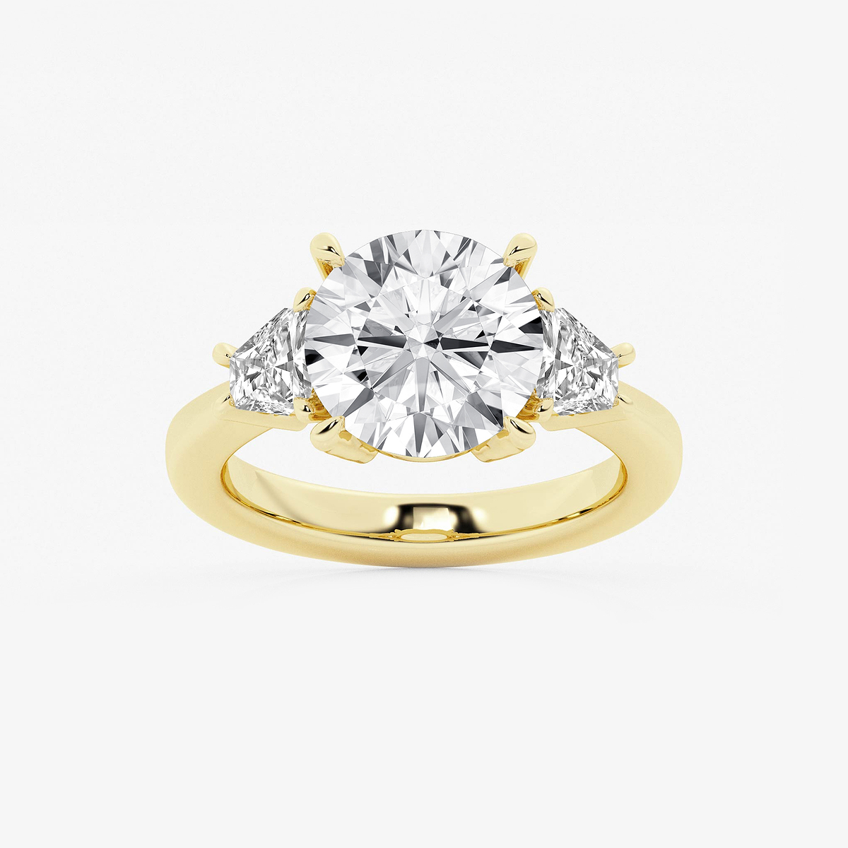 5 3/4 ctw Round Lab Grown Diamond Side Stone Engagement Ring
