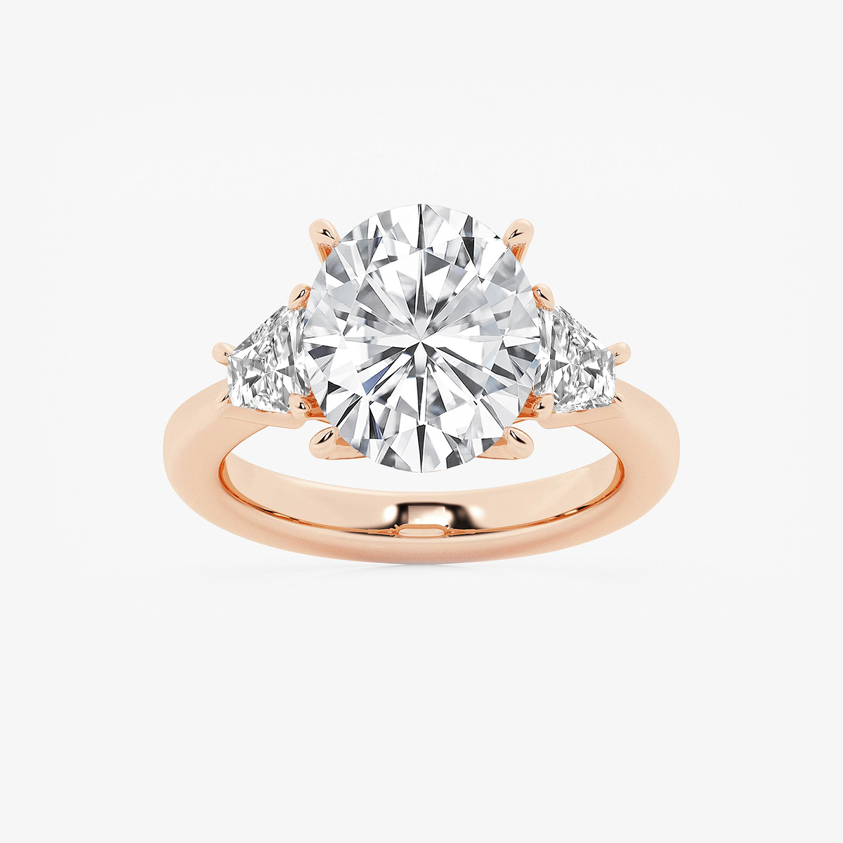5 3/4 ctw Oval Lab Grown Diamond Side Stone Engagement Ring