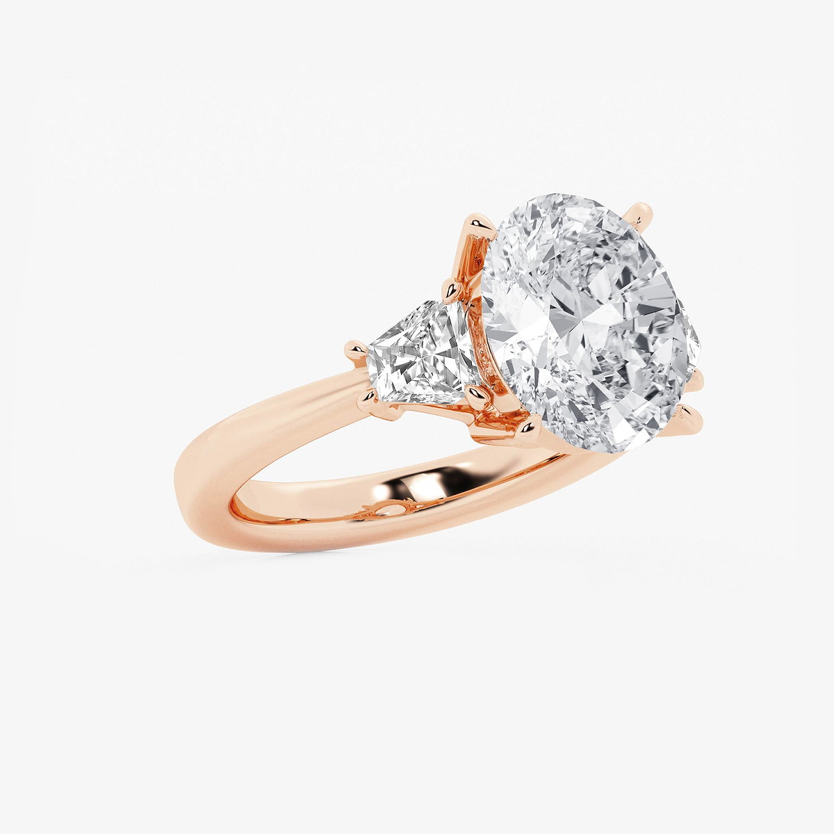 Additional Image 1 for  5 3/4 ctw Oval Lab Grown Diamond Side Stone Engagement Ring