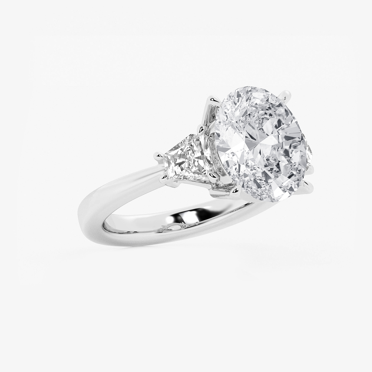 Additional Image 1 for  5 3/4 ctw Oval Lab Grown Diamond Side Stone Engagement Ring