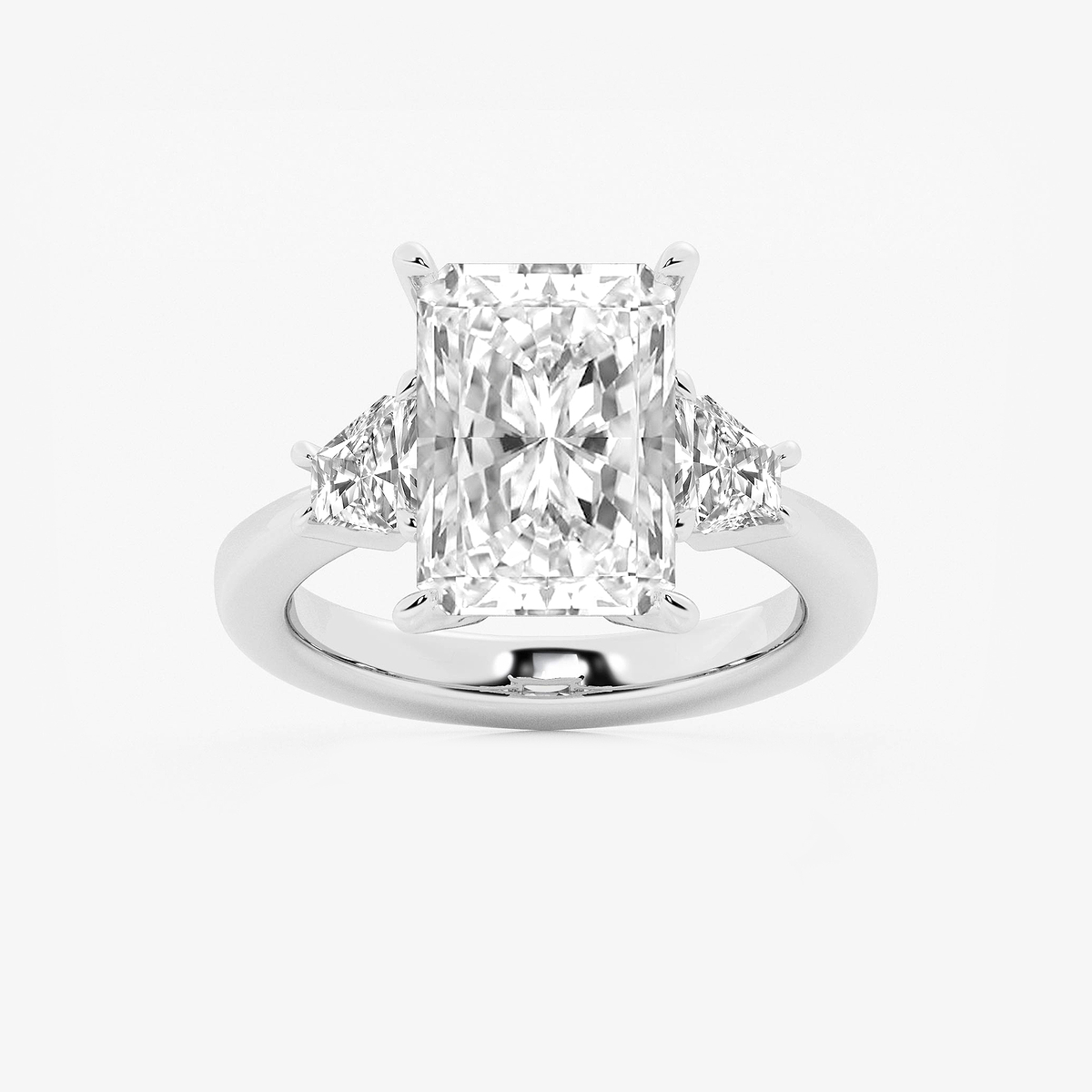 5 3/4 ctw Radiant Lab Grown Diamond Side Stone Engagement Ring