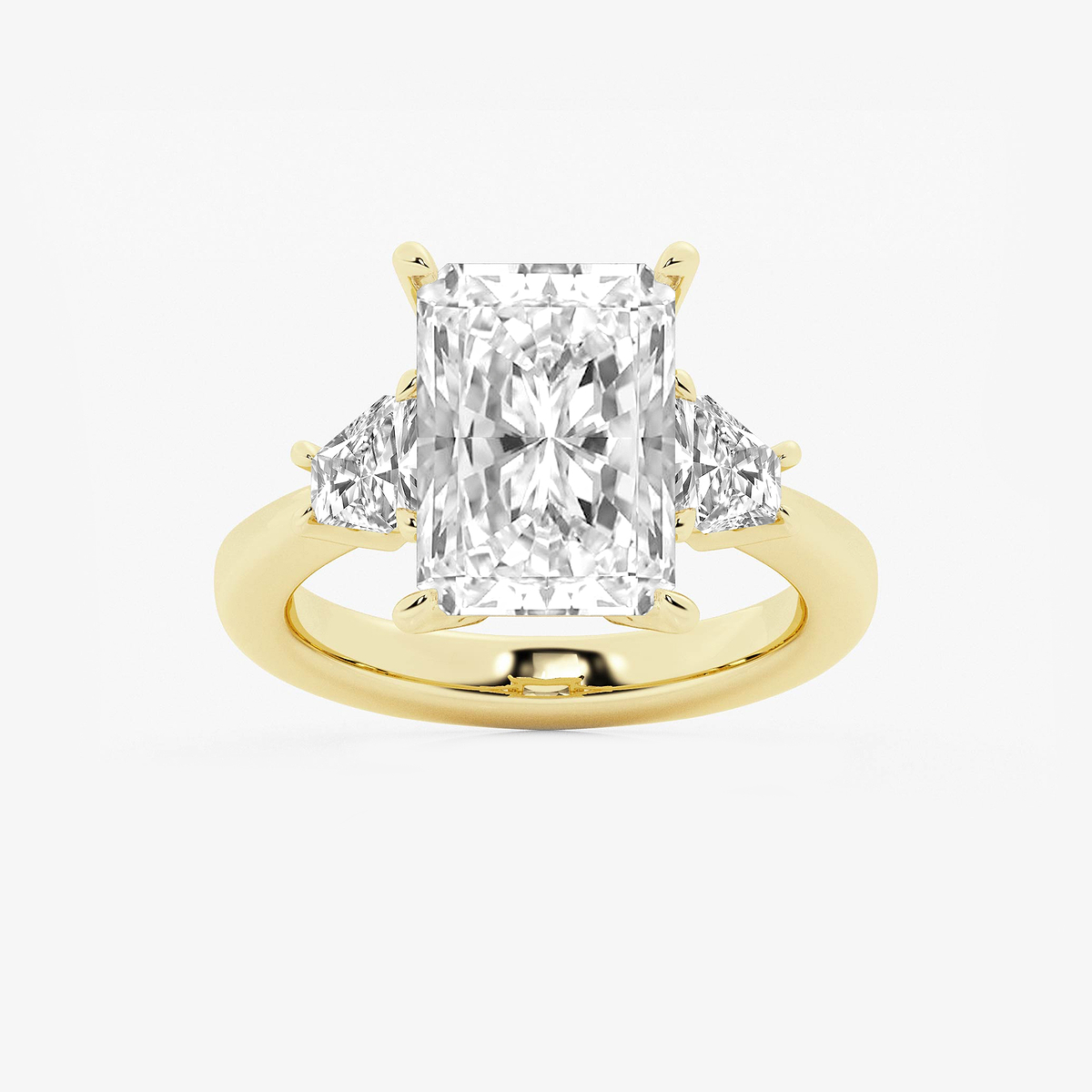 5 3/4 ctw Radiant Lab Grown Diamond Side Stone Engagement Ring