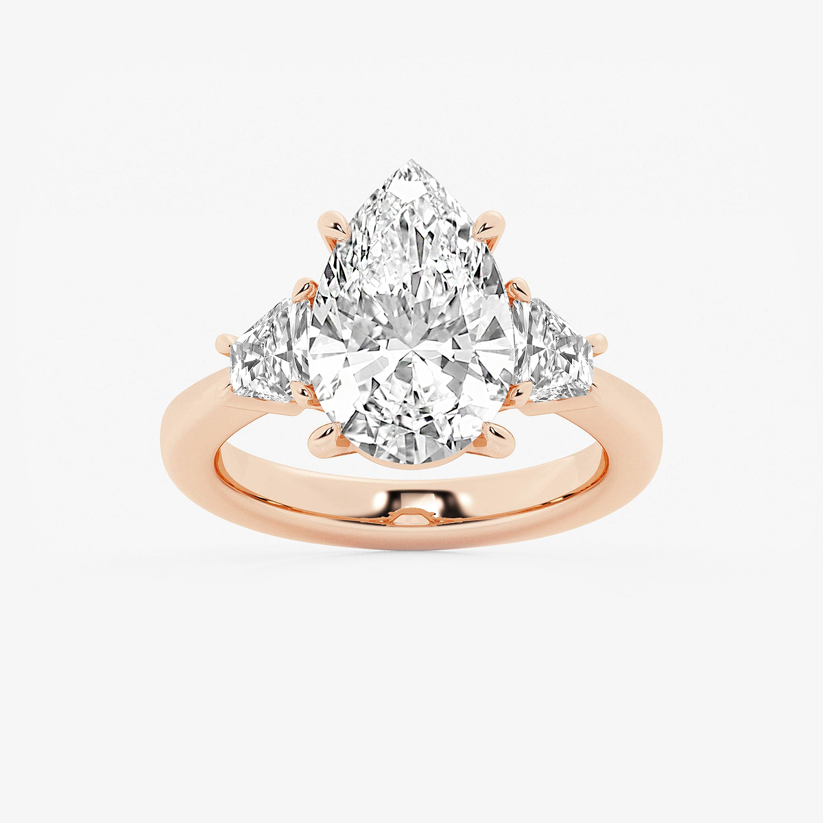 5 3/4 ctw Pear Lab Grown Diamond Side Stone Engagement Ring