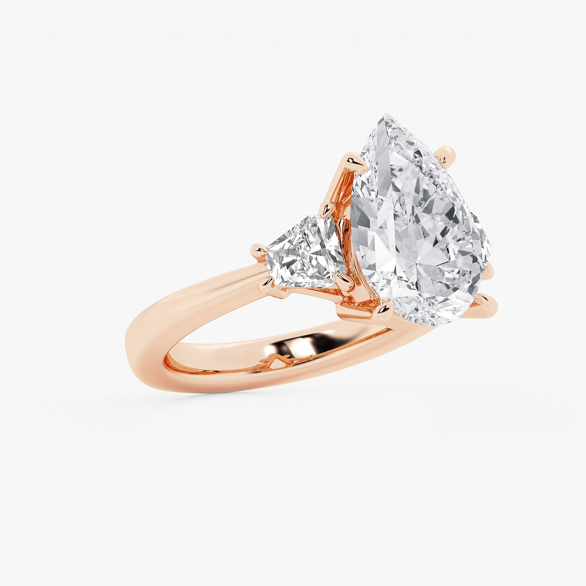 Additional Image 1 for  5 3/4 ctw Pear Lab Grown Diamond Side Stone Engagement Ring
