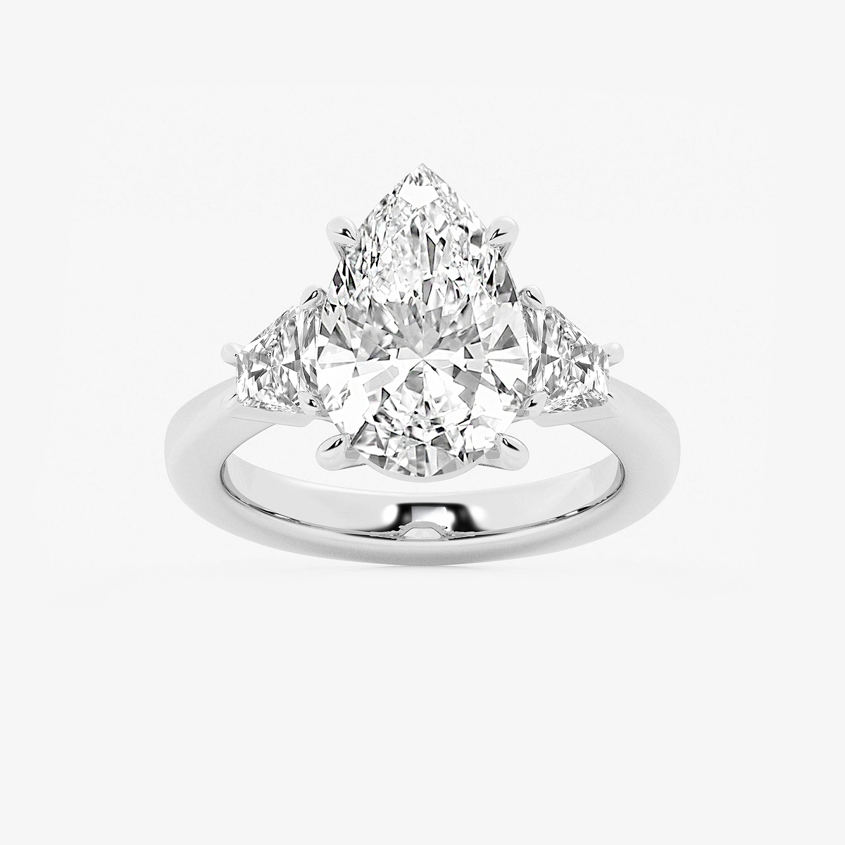 5 3/4 ctw Pear Lab Grown Diamond Side Stone Engagement Ring
