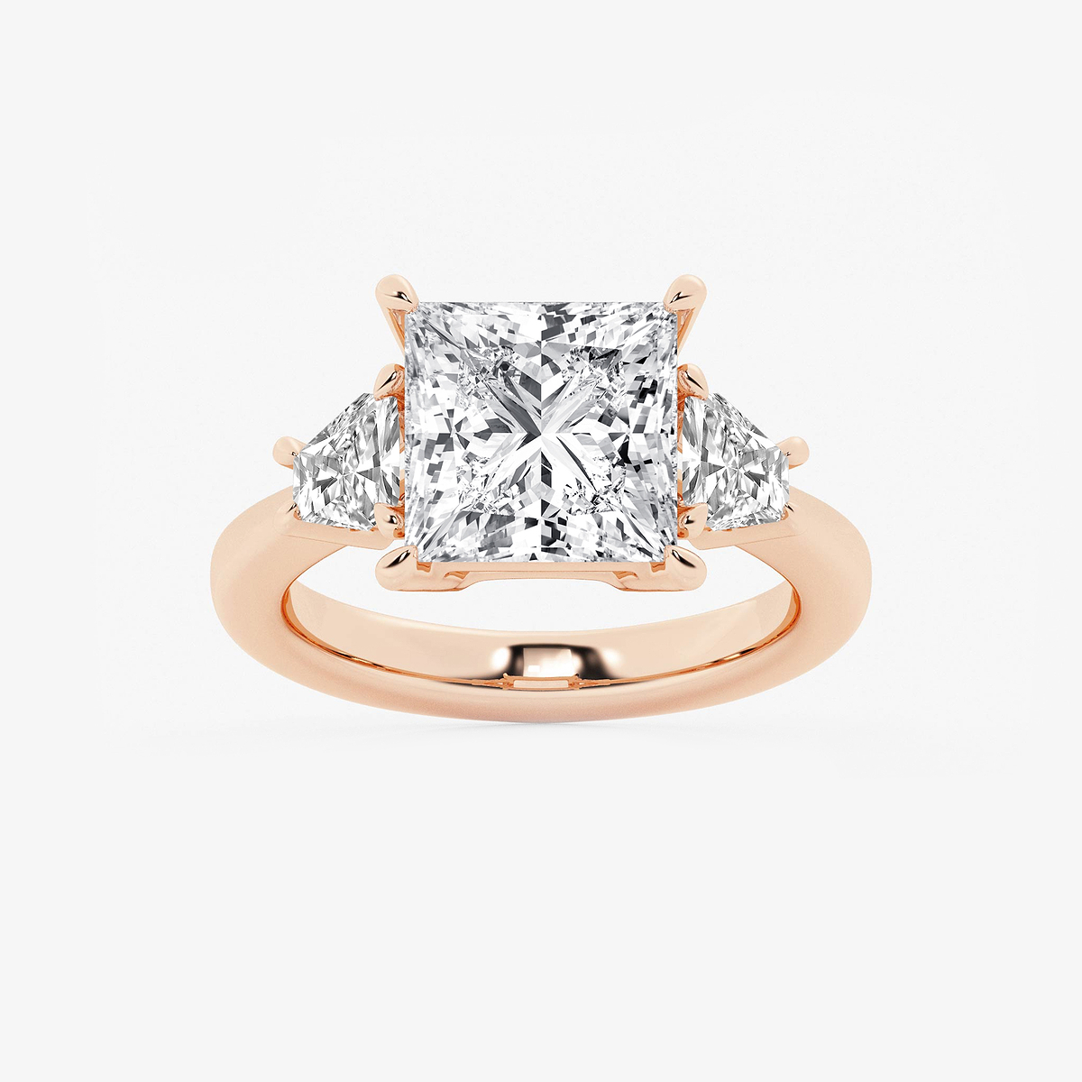 5 3/4 ctw Princess Lab Grown Diamond Side Stone Engagement Ring