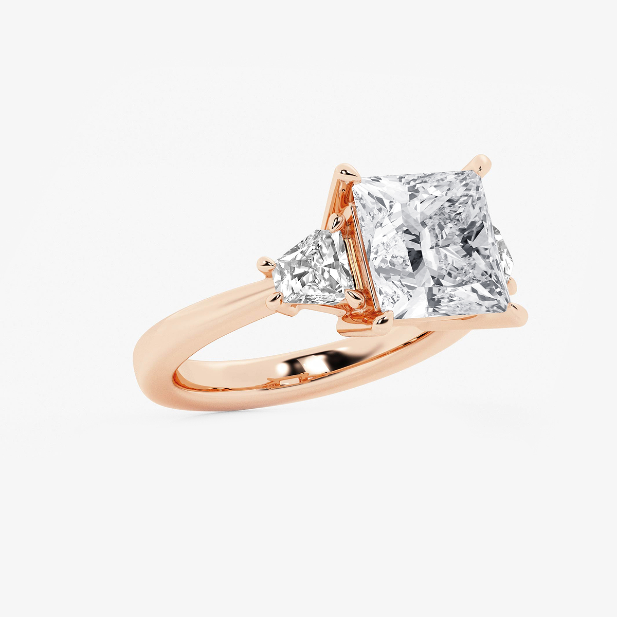 Additional Image 1 for  5 3/4 ctw Princess Lab Grown Diamond Side Stone Engagement Ring