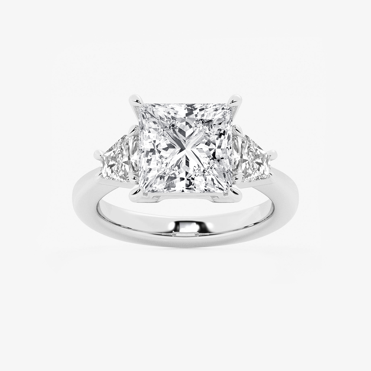 5 3/4 ctw Princess Lab Grown Diamond Side Stone Engagement Ring
