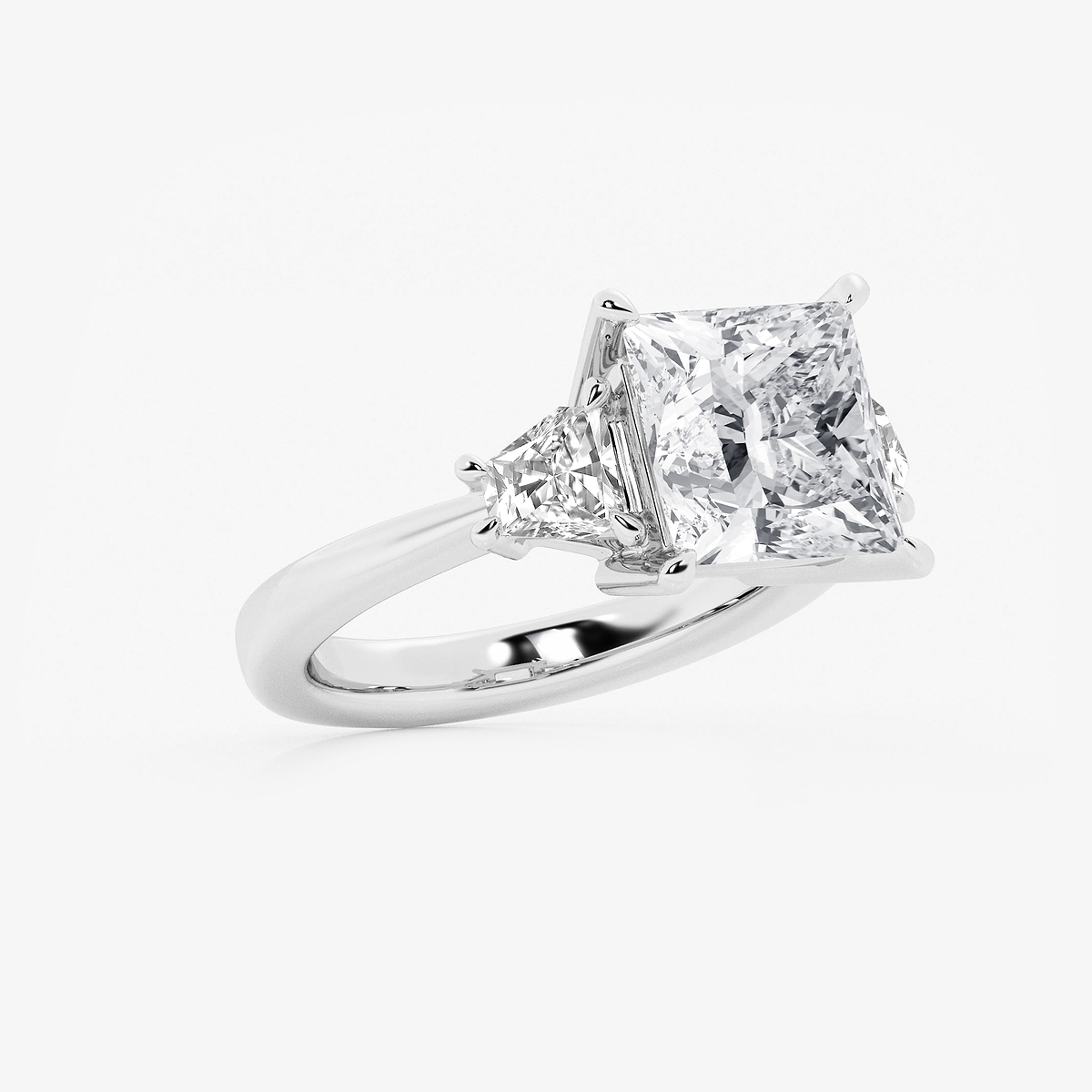 Additional Image 1 for  5 3/4 ctw Princess Lab Grown Diamond Side Stone Engagement Ring
