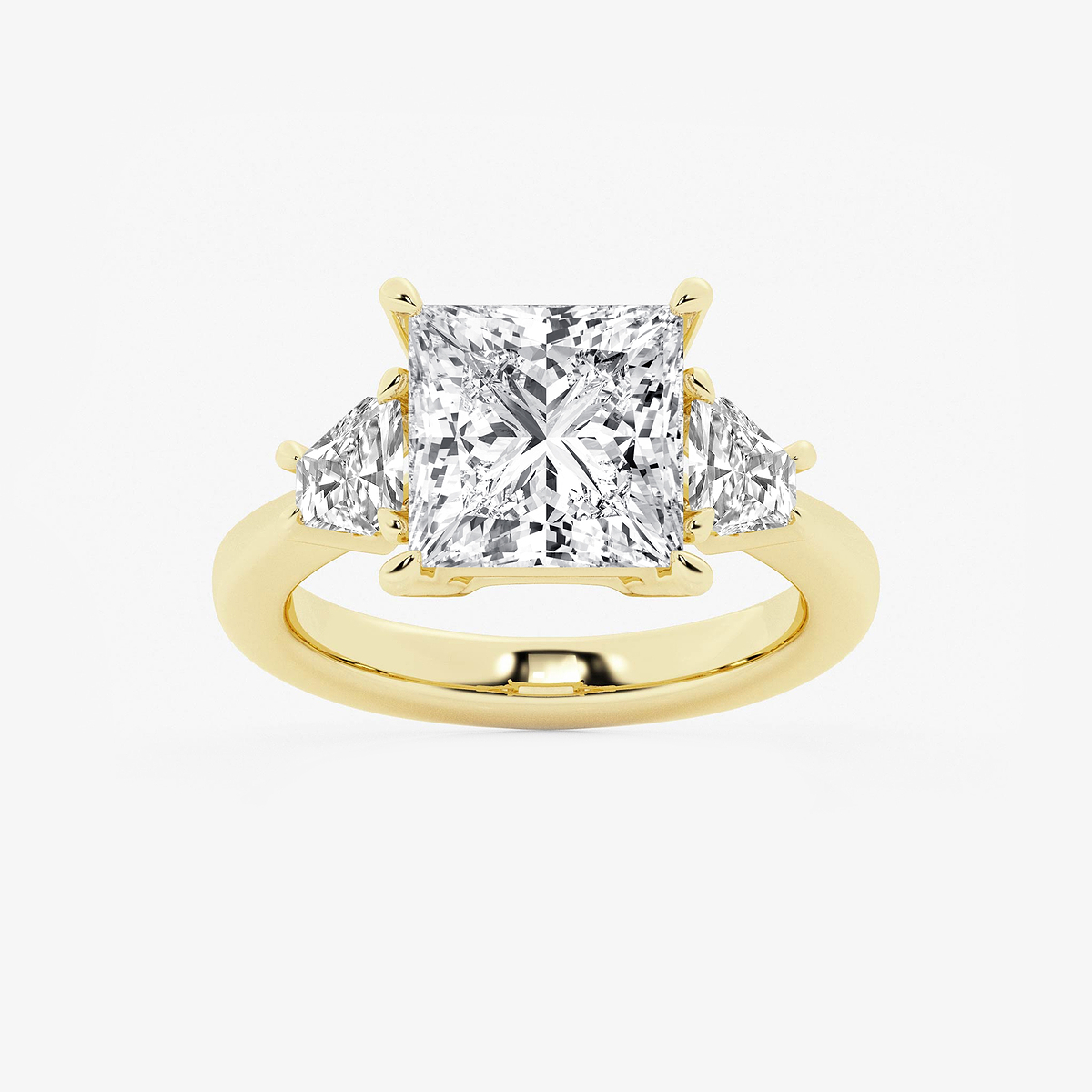 5 3/4 ctw Princess Lab Grown Diamond Side Stone Engagement Ring