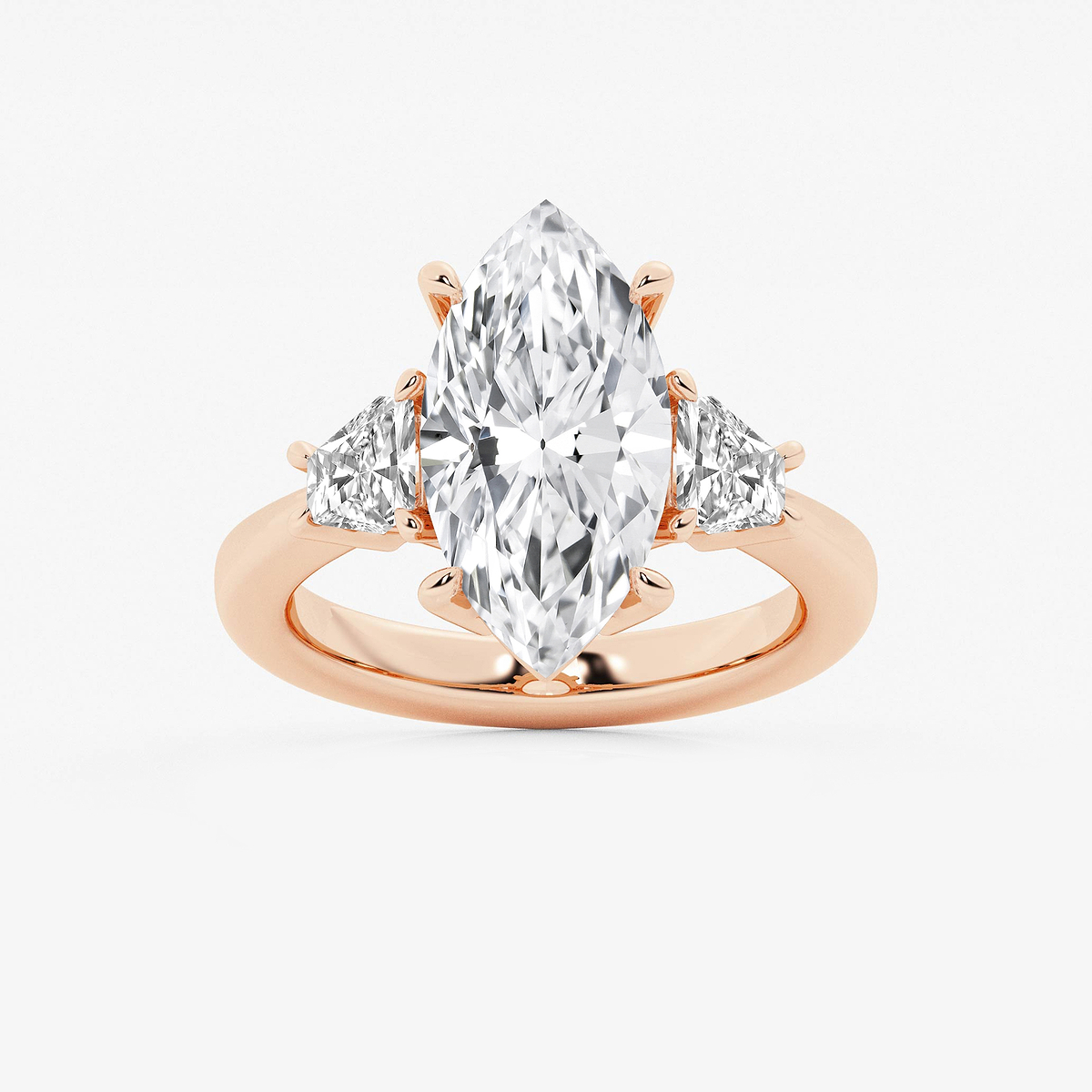 5 3/4 ctw Marquise Lab Grown Diamond Side Stone Engagement Ring