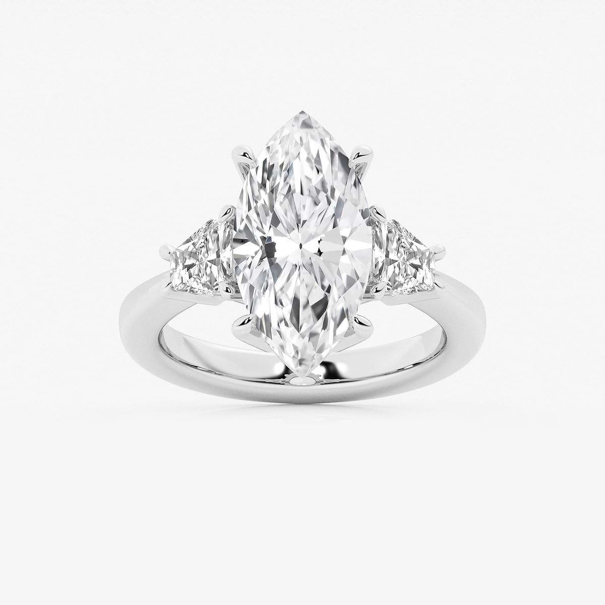 5 3/4 ctw Marquise Lab Grown Diamond Side Stone Engagement Ring