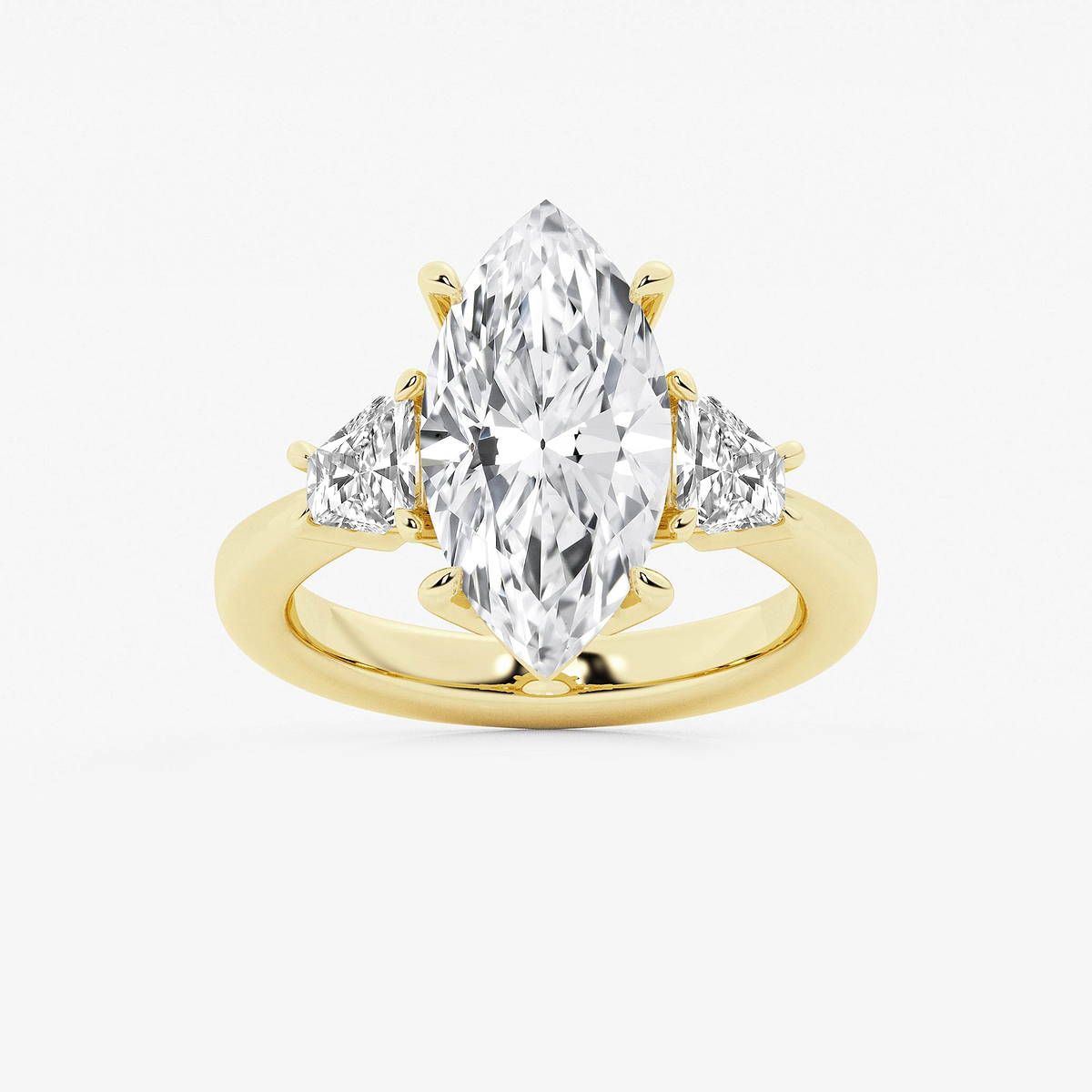 5 3/4 ctw Marquise Lab Grown Diamond Side Stone Engagement Ring