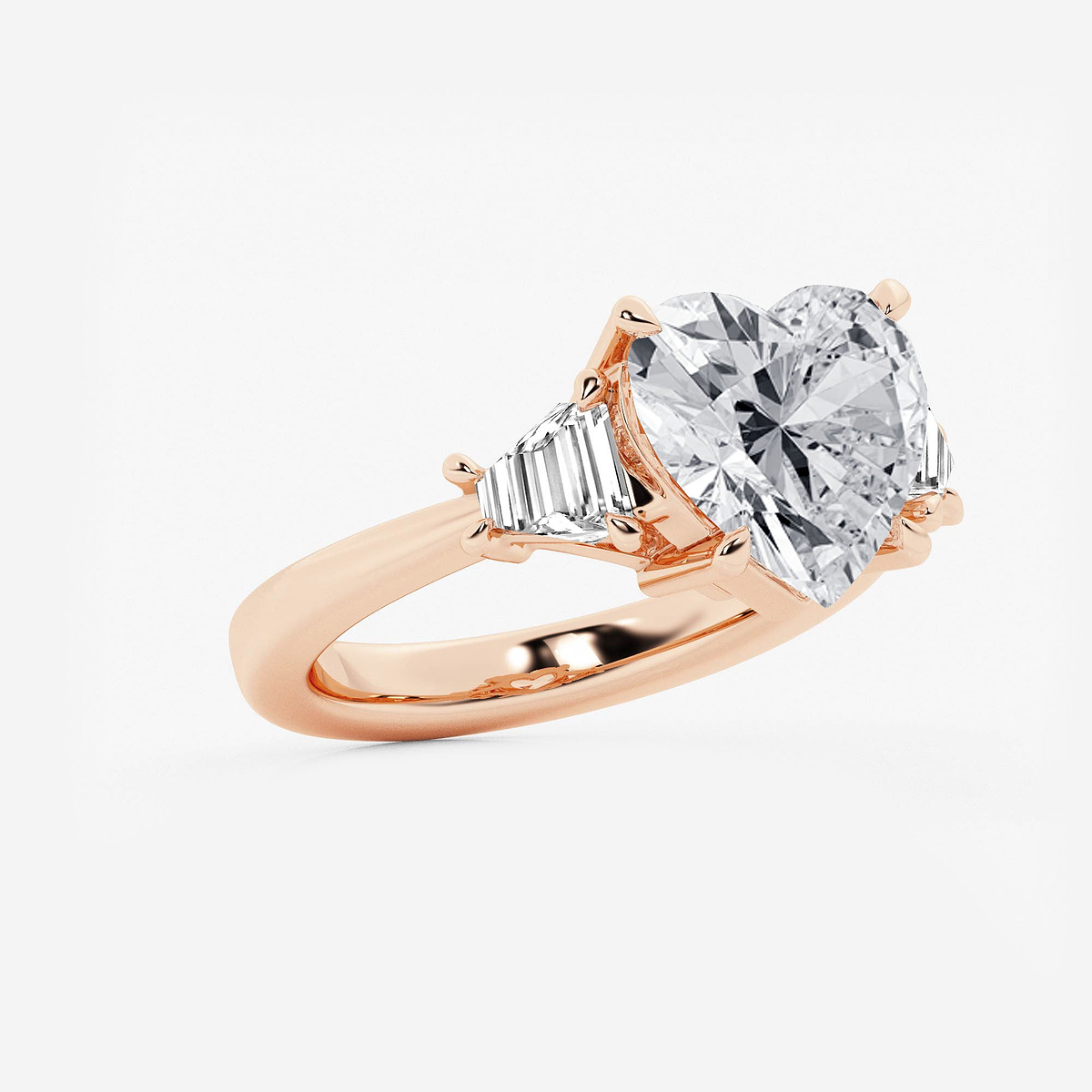 Additional Image 1 for  5 3/4 ctw Heart Lab Grown Diamond Side Stone Engagement Ring