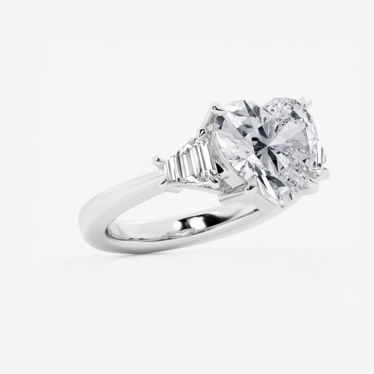 Additional Image 1 for  5 3/4 ctw Heart Lab Grown Diamond Side Stone Engagement Ring