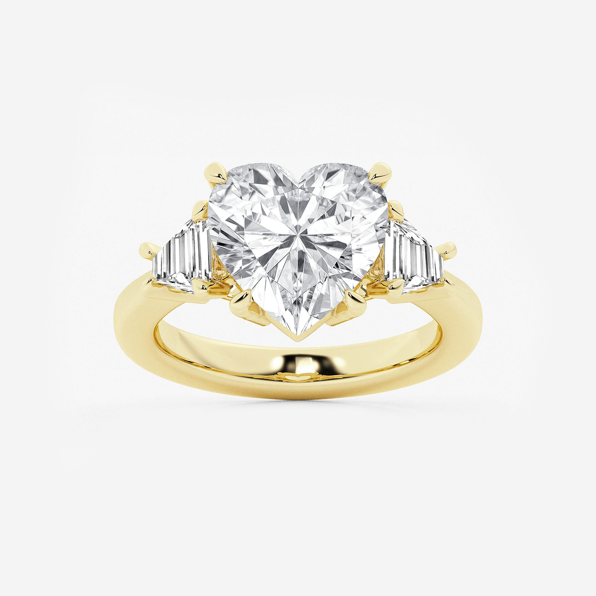 5 3/4 ctw Heart Lab Grown Diamond Side Stone Engagement Ring