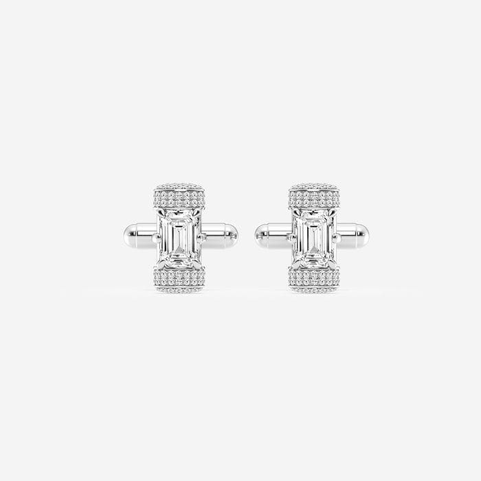 Round Pave Set Emerald Cufflinks