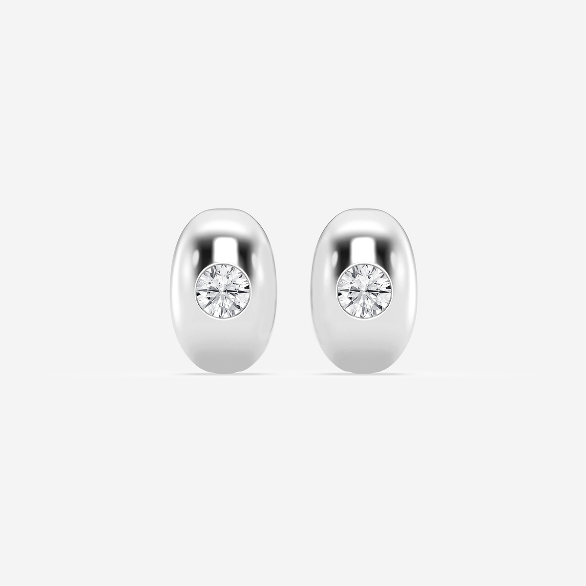 1 ctw Round Lab Grown Diamond Single Stone Hoop Earrings
