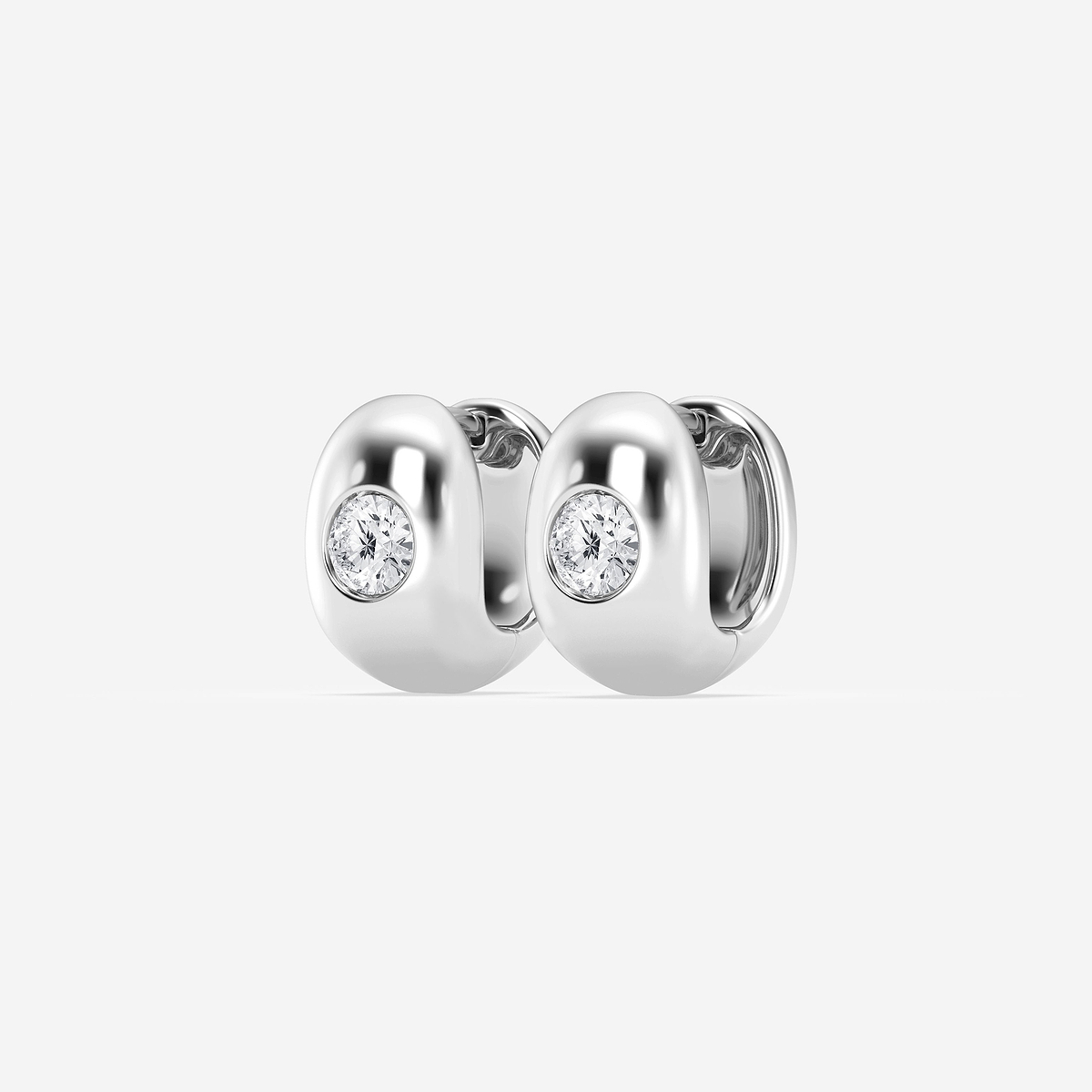 Additional Image 1 for  1 1/2 ctw Round Lab Grown Diamond Single Stone Hoop Earrings