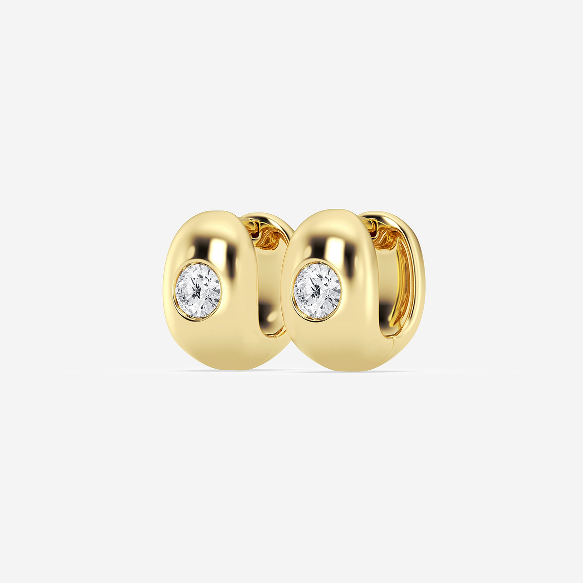 Additional Image 1 for  1 1/2 ctw Round Lab Grown Diamond Single Stone Hoop Earrings