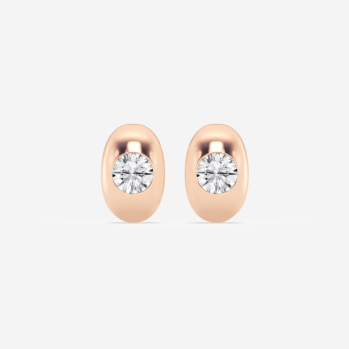 2 ctw Round Lab Grown Diamond Single Stone Hoop Earrings