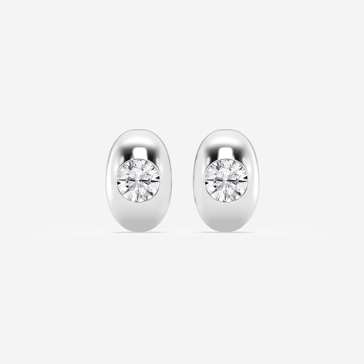 2 ctw Round Lab Grown Diamond Single Stone Hoop Earrings