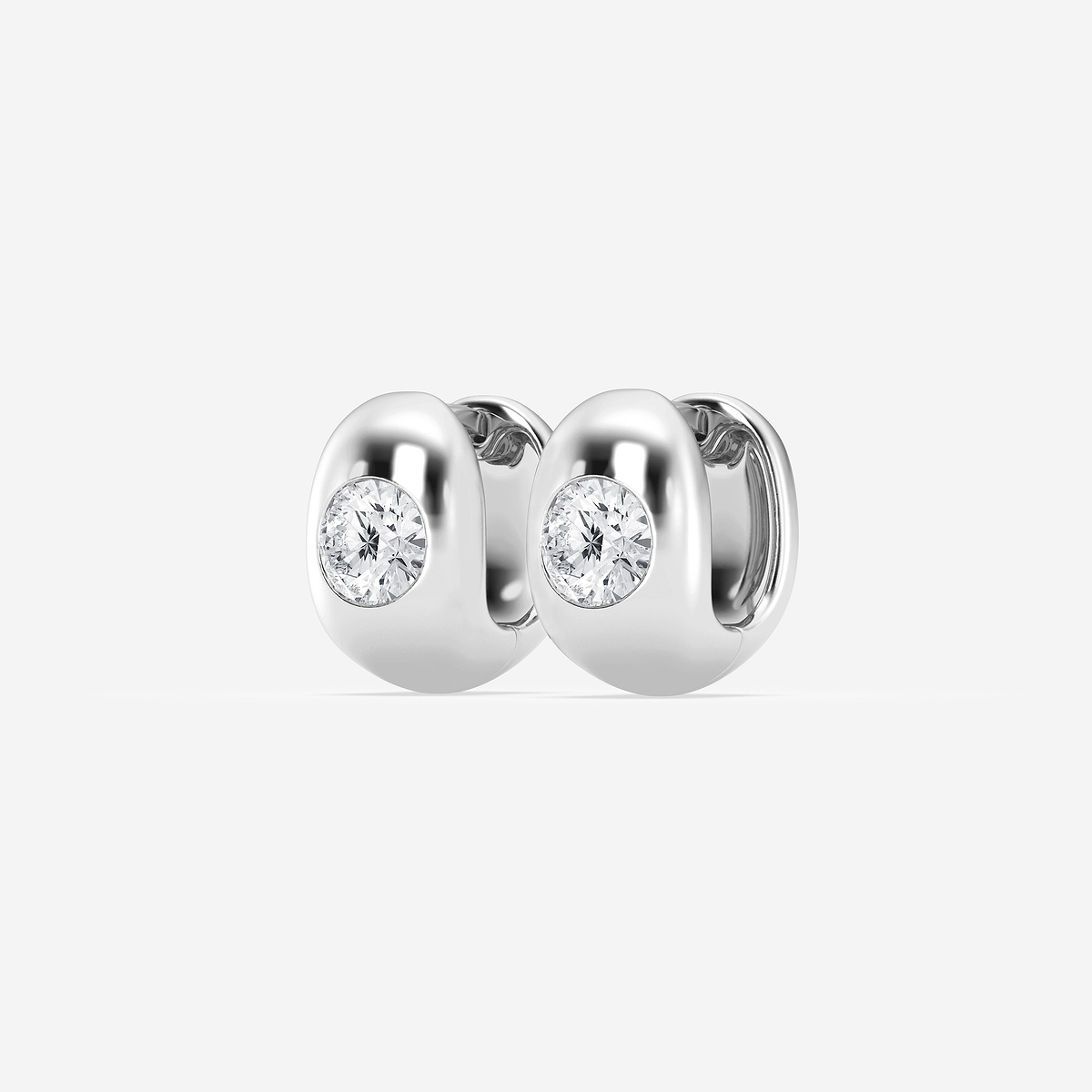 Additional Image 1 for  2 ctw Round Lab Grown Diamond Single Stone Hoop Earrings