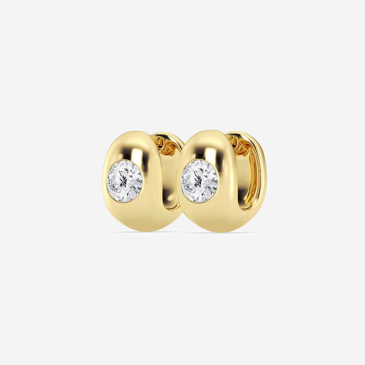 Additional Image 1 for  2 ctw Round Lab Grown Diamond Single Stone Hoop Earrings