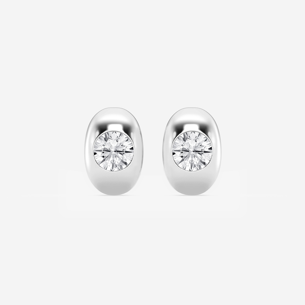 3 ctw Round Lab Grown Diamond Single Stone Hoop Earrings
