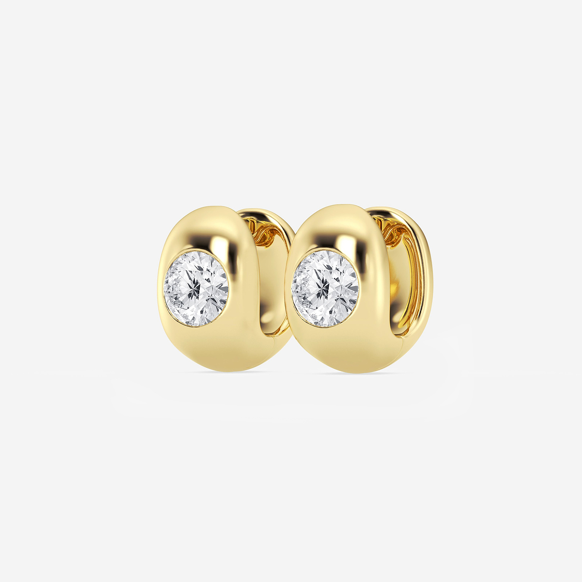 Additional Image 1 for  3 ctw Round Lab Grown Diamond Single Stone Hoop Earrings