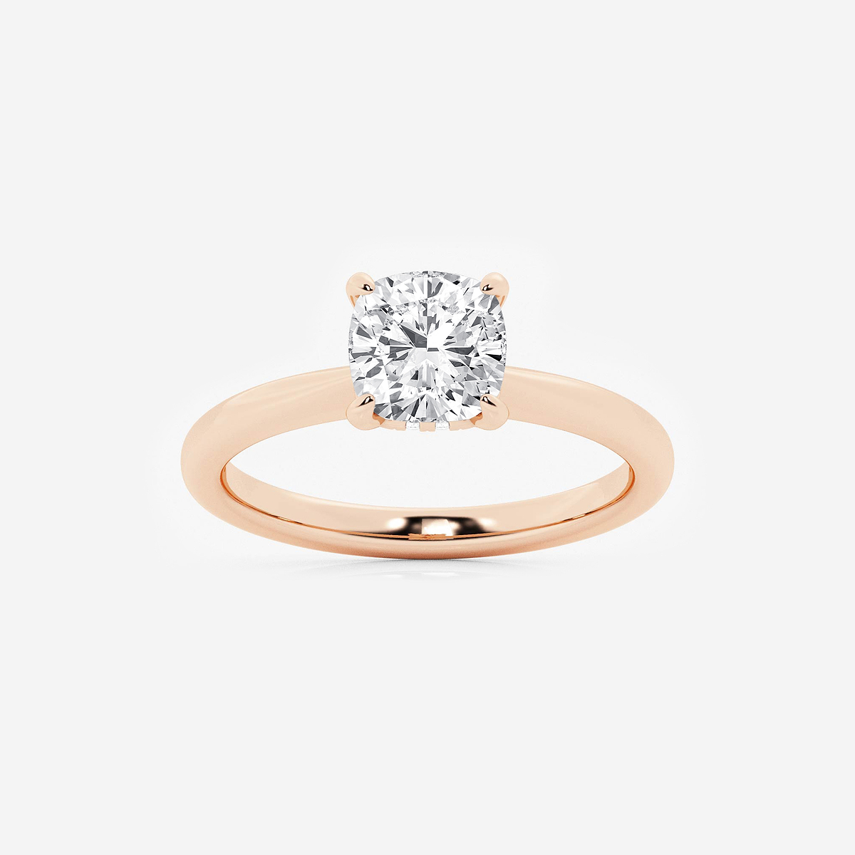 1 1/2 ctw Cushion Lab Grown Diamond Hidden Halo Engagement Ring