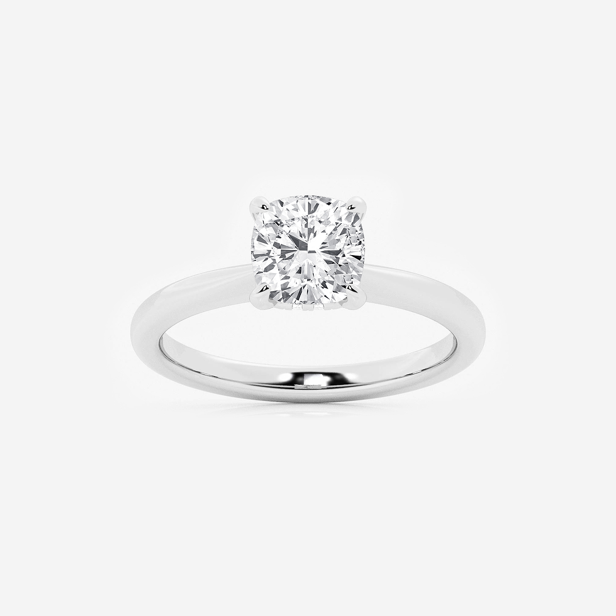 1 1/2 ctw Cushion Lab Grown Diamond Hidden Halo Engagement Ring