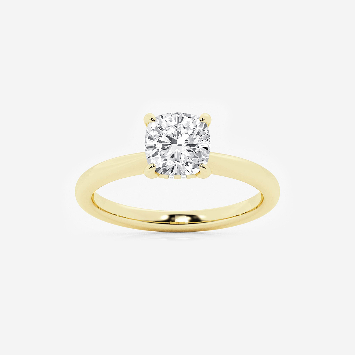 1 1/2 ctw Cushion Lab Grown Diamond Hidden Halo Engagement Ring