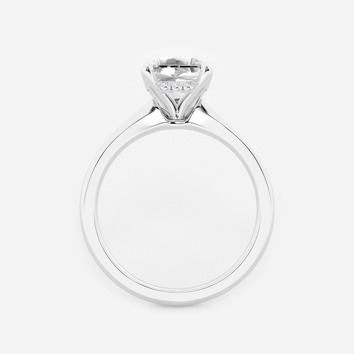 Additional Image 1 for  2 ctw Cushion Lab Grown Diamond Hidden Halo Engagement Ring