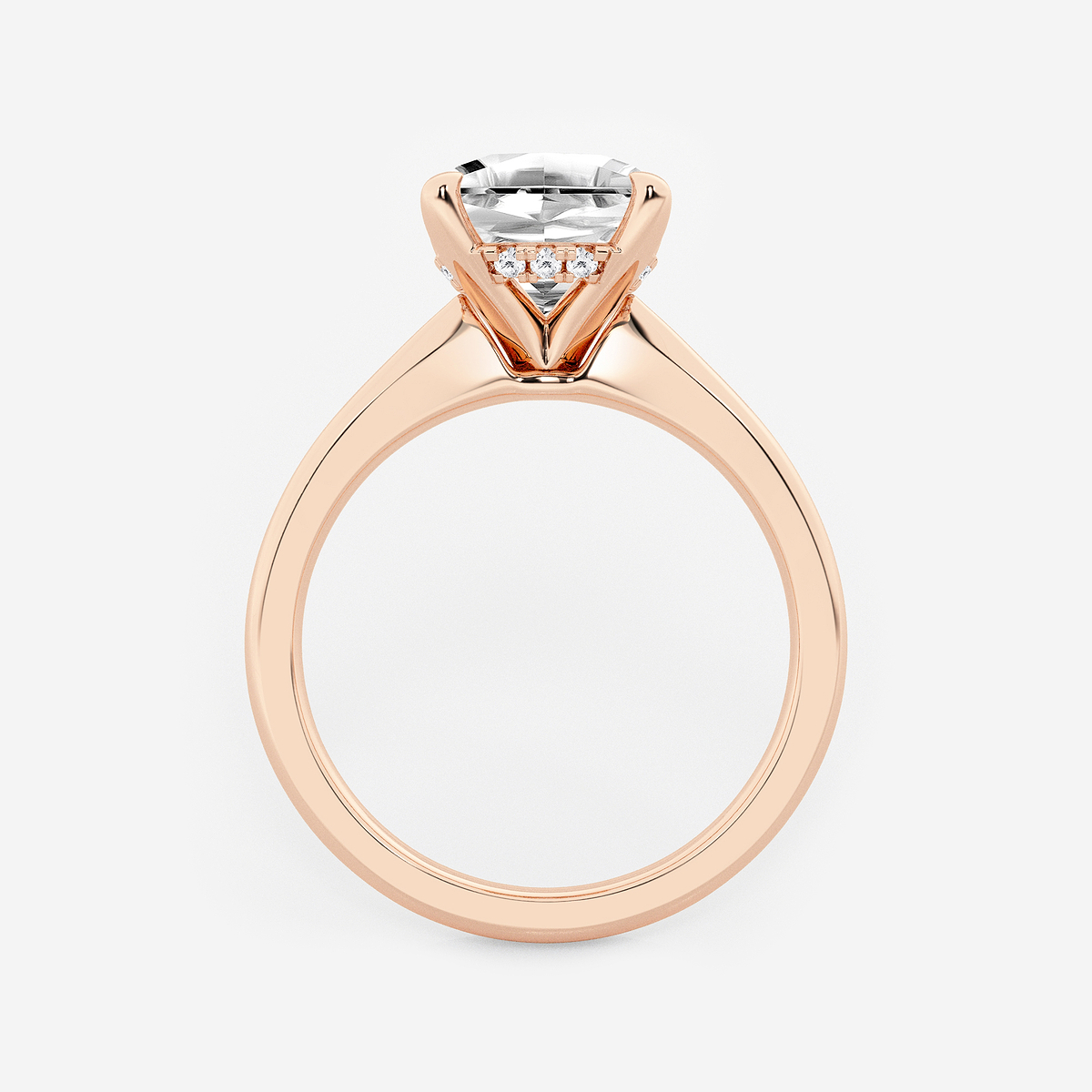 Additional Image 1 for  3 ctw Cushion Lab Grown Diamond Hidden Halo Engagement Ring