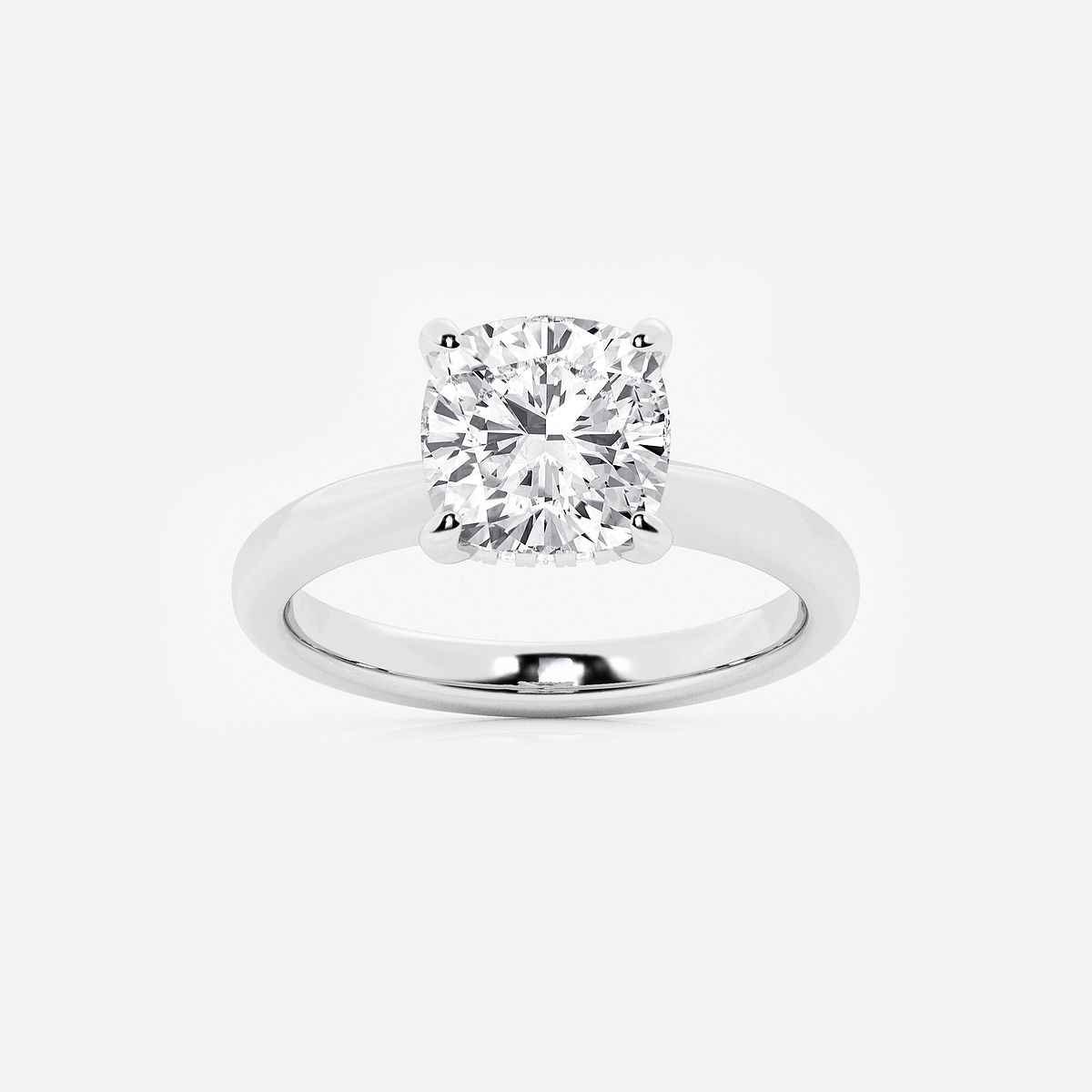 3 ctw Cushion Lab Grown Diamond Hidden Halo Engagement Ring
