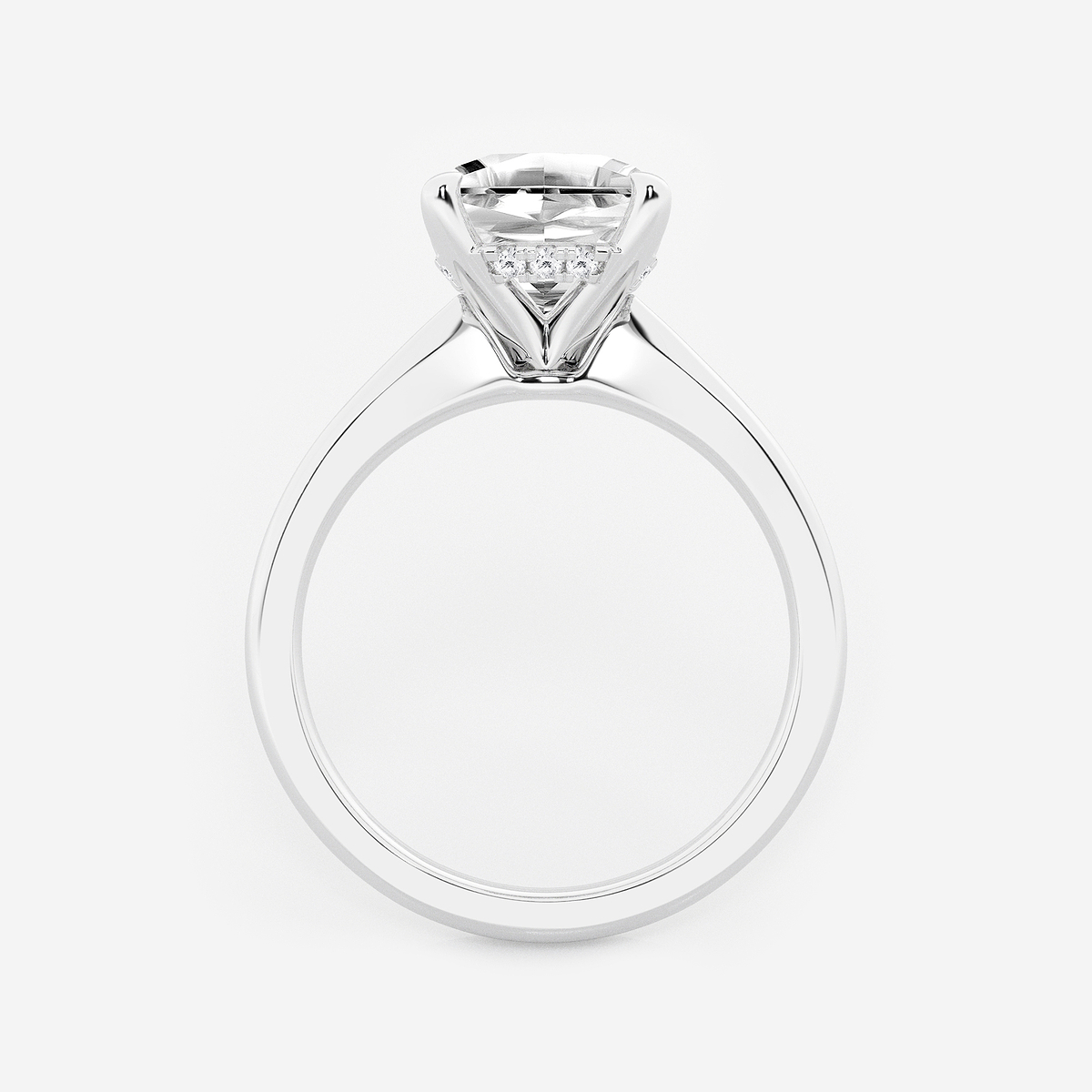 Additional Image 1 for  3 ctw Cushion Lab Grown Diamond Hidden Halo Engagement Ring