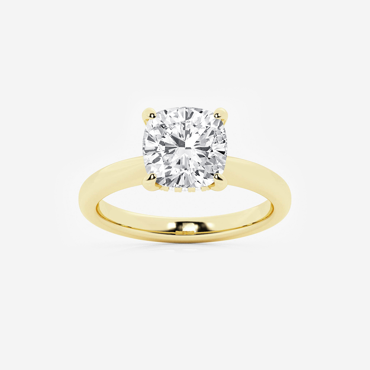 3 ctw Cushion Lab Grown Diamond Hidden Halo Engagement Ring