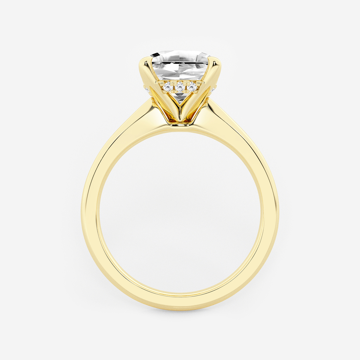 Additional Image 1 for  3 ctw Cushion Lab Grown Diamond Hidden Halo Engagement Ring