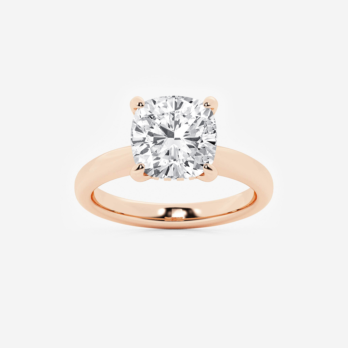 4 ctw Cushion Lab Grown Diamond Hidden Halo Engagement Ring