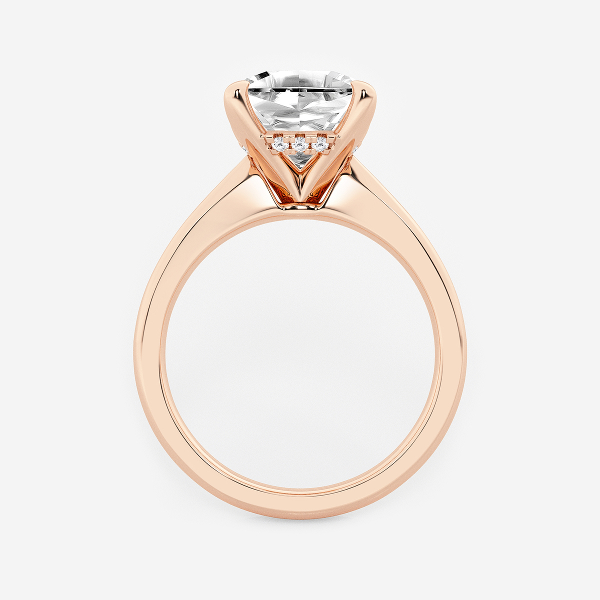 Additional Image 1 for  4 ctw Cushion Lab Grown Diamond Hidden Halo Engagement Ring