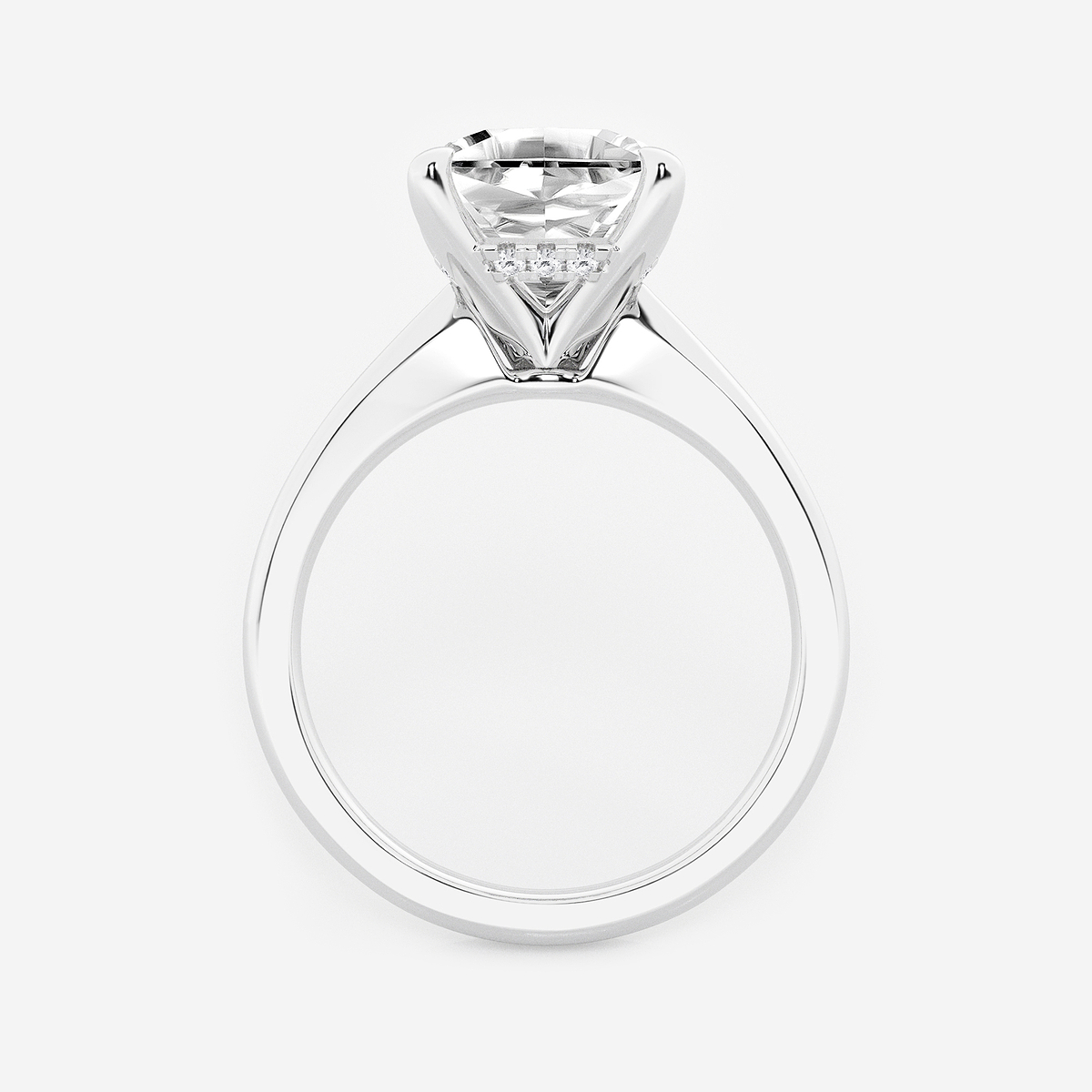Additional Image 1 for  4 ctw Cushion Lab Grown Diamond Hidden Halo Engagement Ring