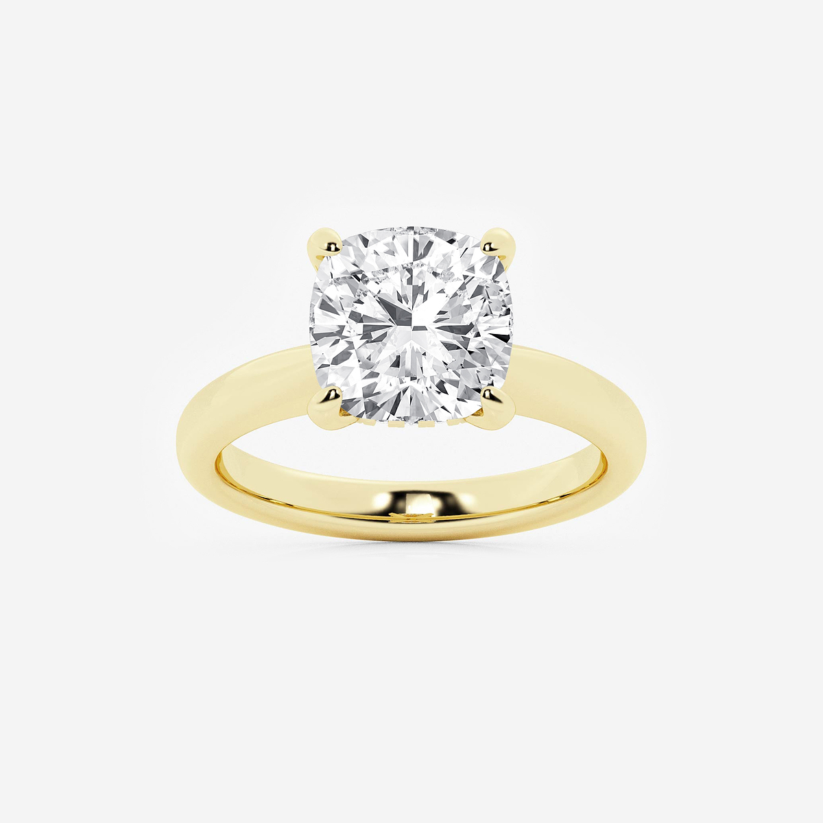 4 ctw Cushion Lab Grown Diamond Hidden Halo Engagement Ring