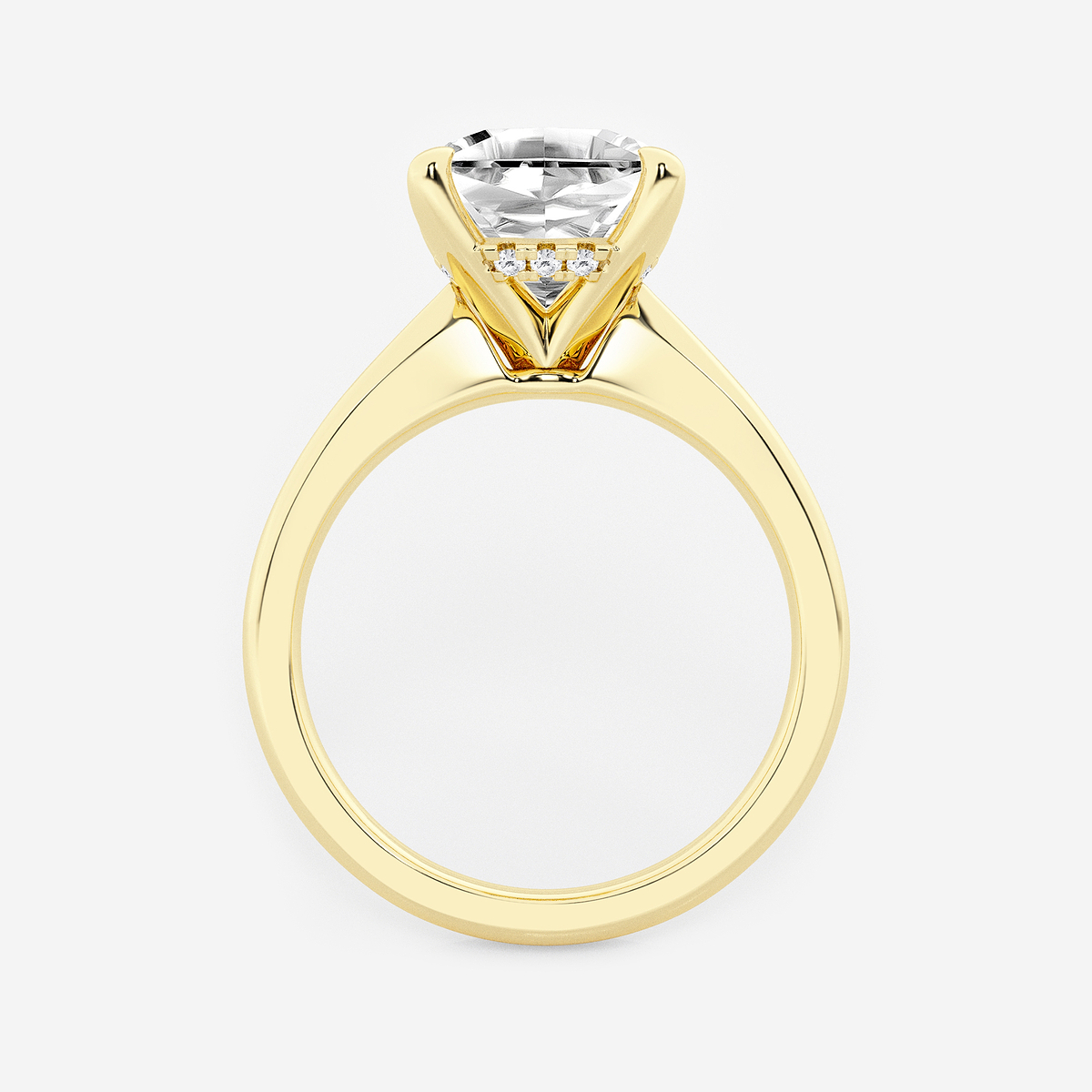 Additional Image 1 for  4 ctw Cushion Lab Grown Diamond Hidden Halo Engagement Ring