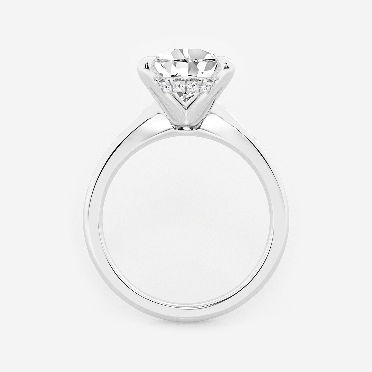 Additional Image 1 for  3 ctw Pear Lab Grown Diamond Hidden Halo Engagement Ring