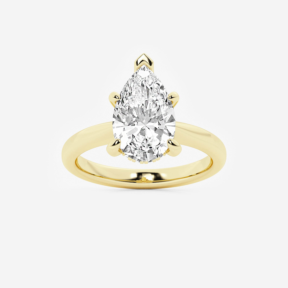 3 ctw Pear Lab Grown Diamond Hidden Halo Engagement Ring