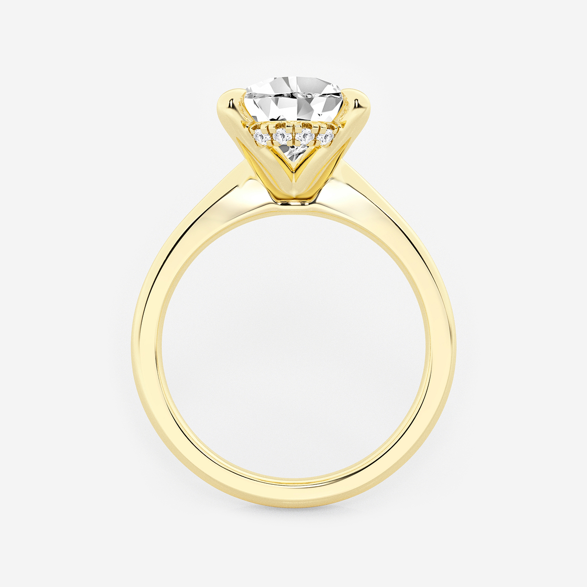 Additional Image 1 for  3 ctw Pear Lab Grown Diamond Hidden Halo Engagement Ring
