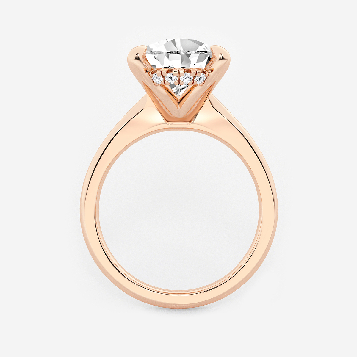 Additional Image 1 for  4 ctw Pear Lab Grown Diamond Hidden Halo Engagement Ring