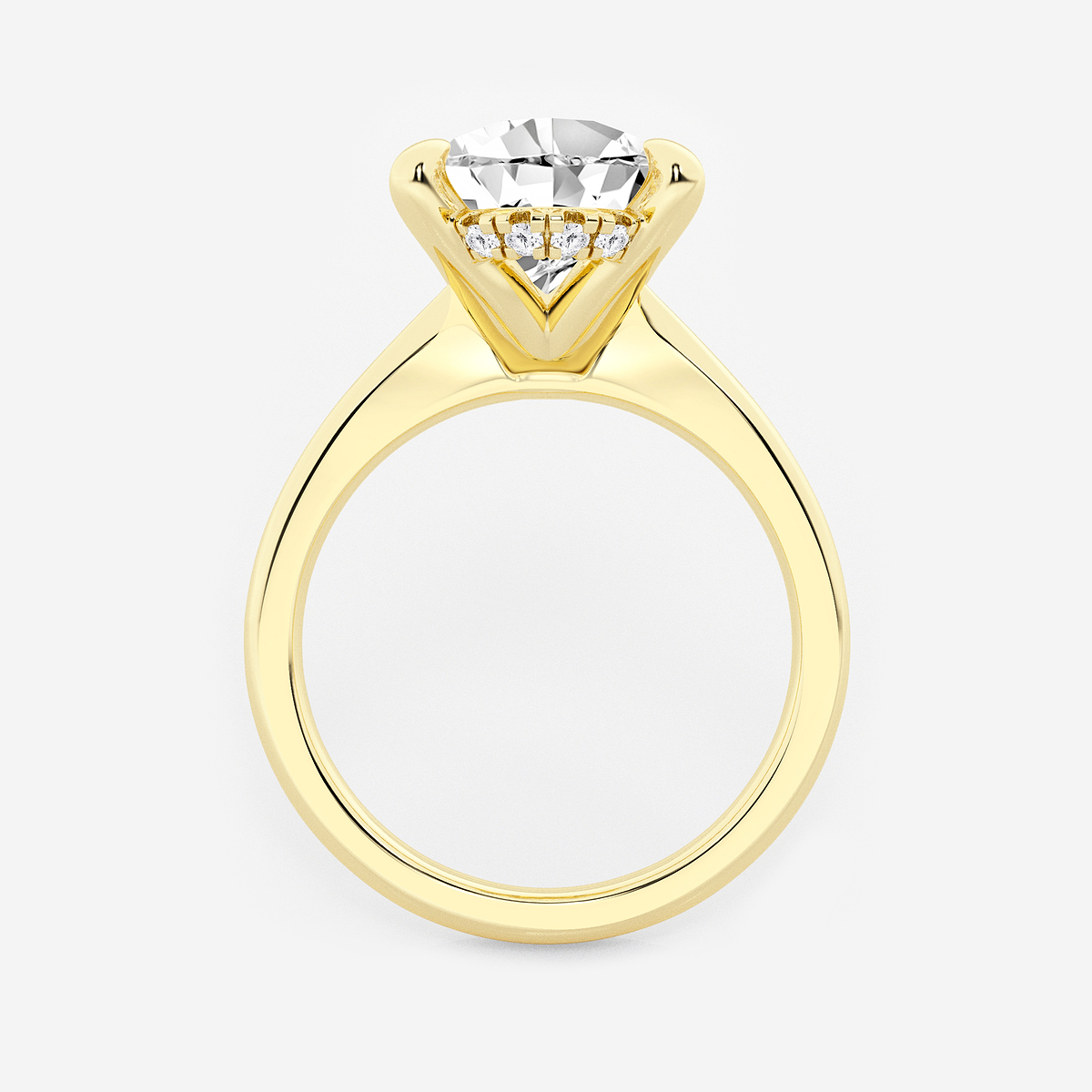 Additional Image 1 for  4 ctw Pear Lab Grown Diamond Hidden Halo Engagement Ring